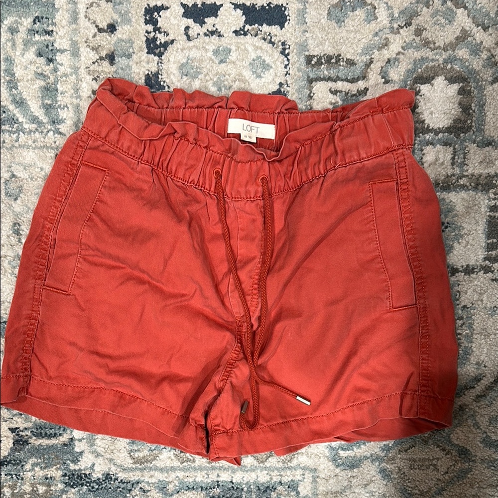 LOFT Red Cargo Shorts High Waisted